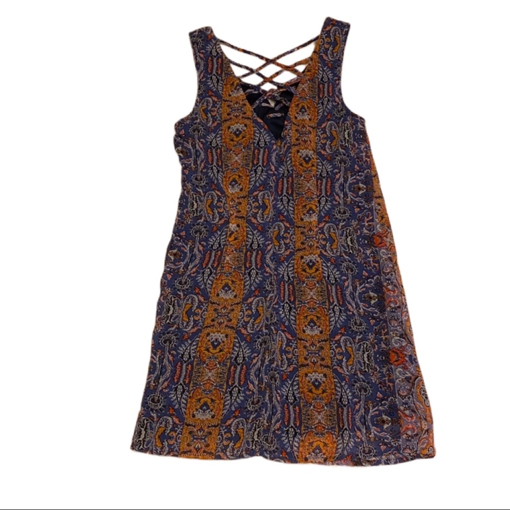 Speechless Dress Medium Blue Lavender Criss Cross